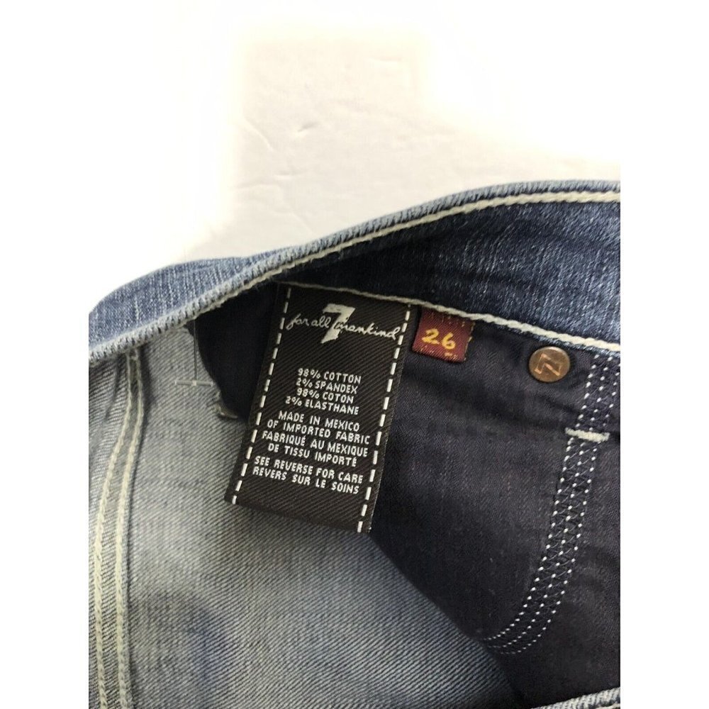 7‎ For All Mankind Roxanne Womens 26x32 Blue Denim Jeans Skinny Stretch - Picture 5 of 8